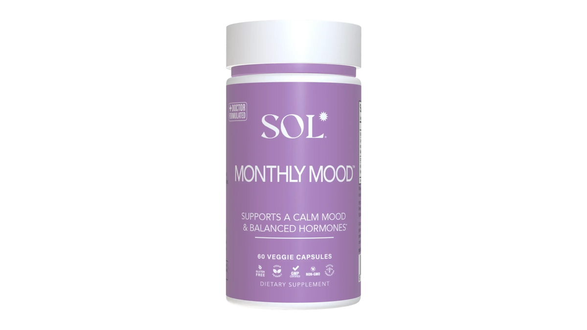 Monthly Mood women's wellness supplement bottle - Women's Health collection - SOL Nutrition