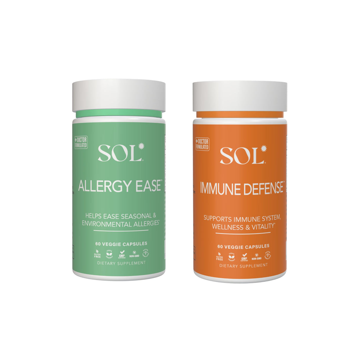 Allergy Ease and Immune Defense supplement bundle from Dr. Liu's seasonal picks - SOL Nutrition