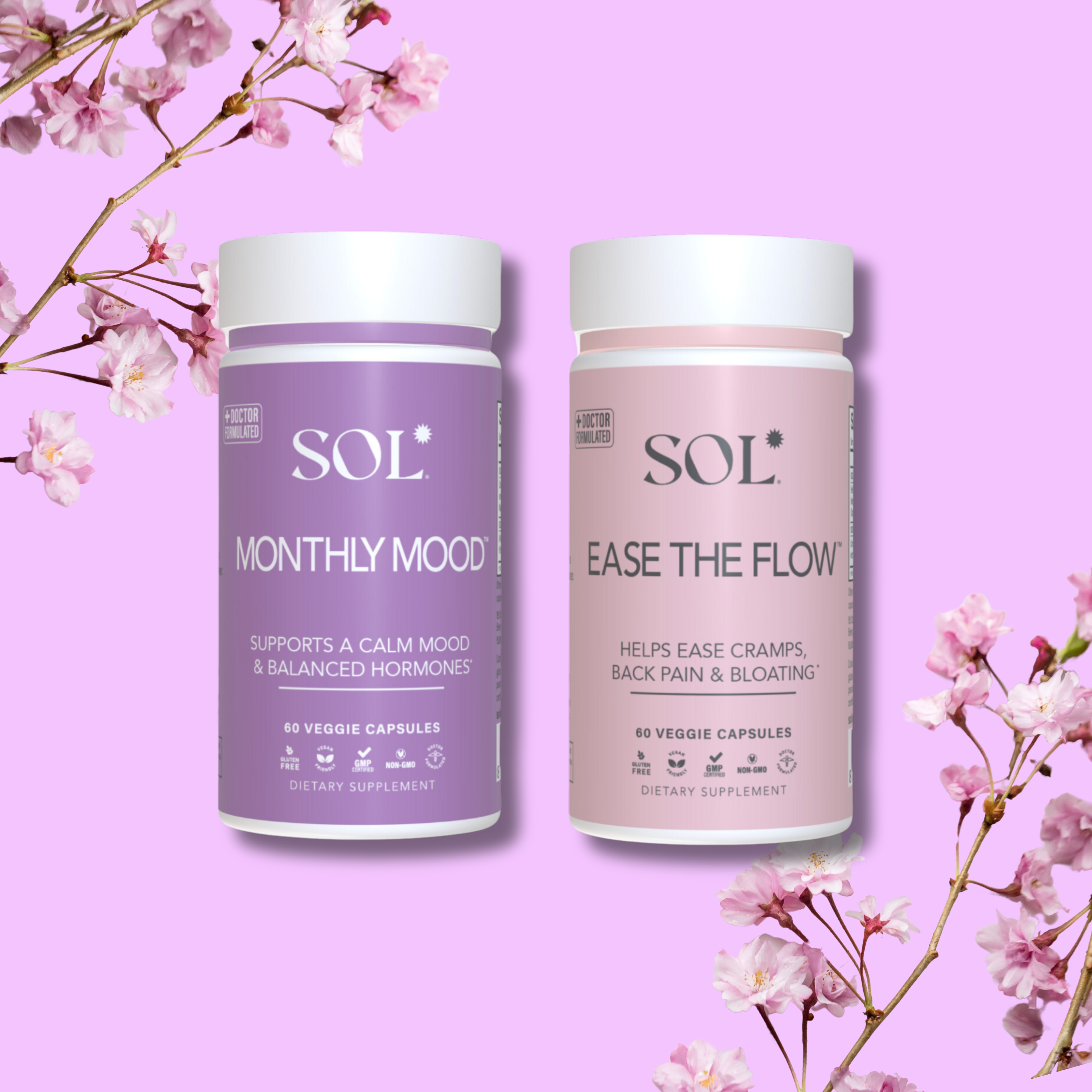 EASE THE FLOW & MONTHLY MOOD MENSTRUAL COMBO - SOL Nutrition