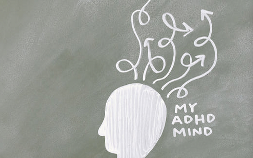 SOL Nutrition's BLOG How to treat ADHD heading image of chalk drawing with arrows squiggling away from the mind