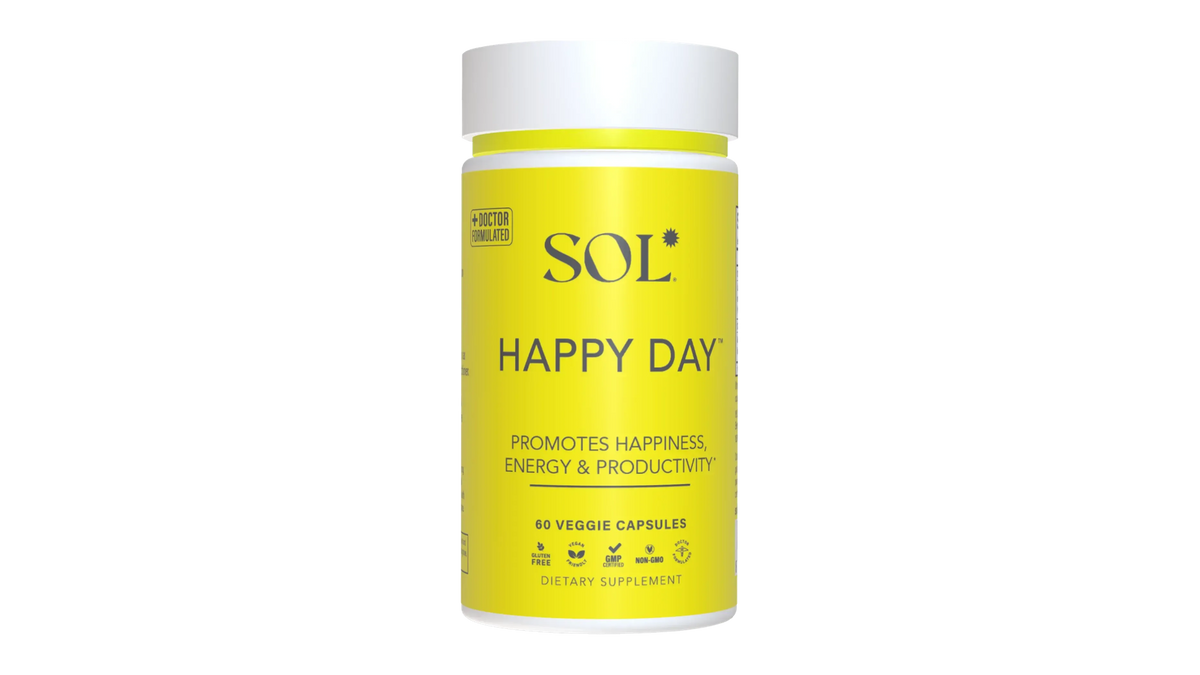 Happy Day herbal supplement bottle - Mind & Mood collection - SOL Nutrition