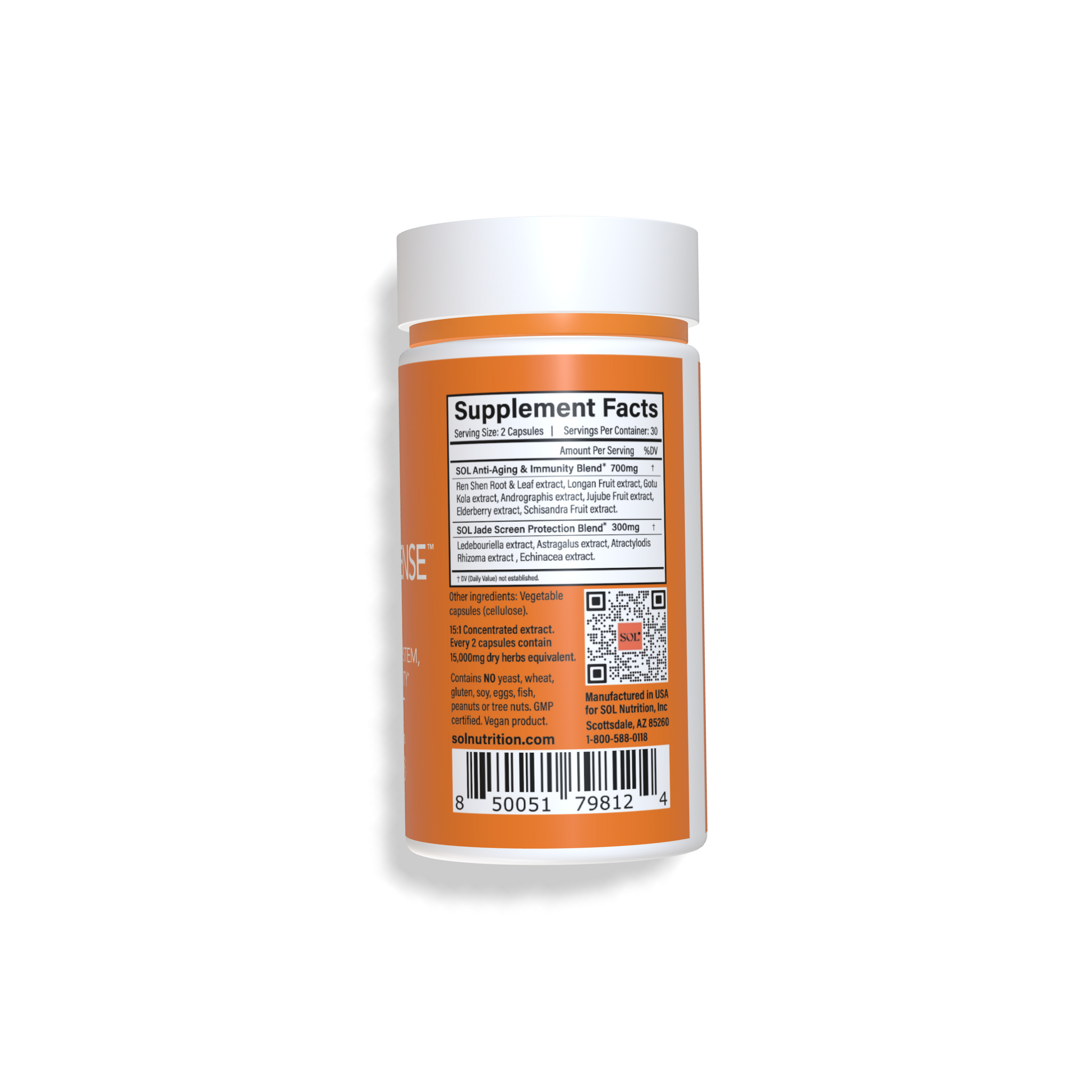 Immune Defense - Natural Immune System Supplement Facts - SOL Nutrition