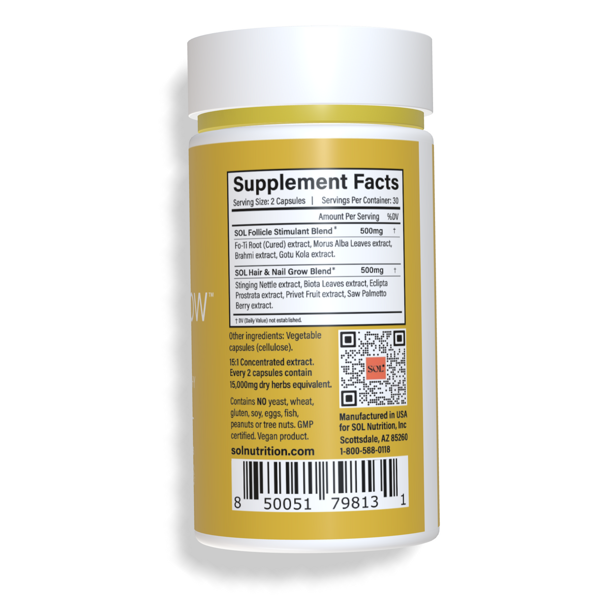Let It Grow - Hair And Nail Supplement Facts - SOL Nutrition