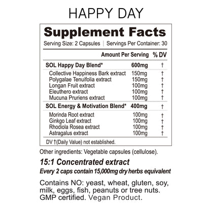 happy day supplements ingredient 