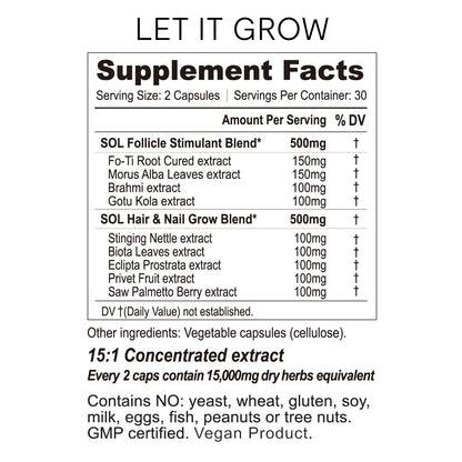 let it grow supplement facts