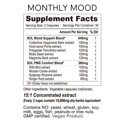 monthly mood supplement facts