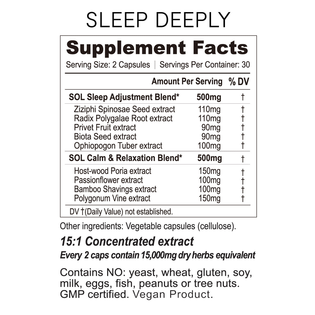 sleep deeply supplement facts